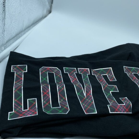 Victoria’s Secret Love Pink Plaid Logo Black High Waist Full Length Leggings S - Picture 2 of 10